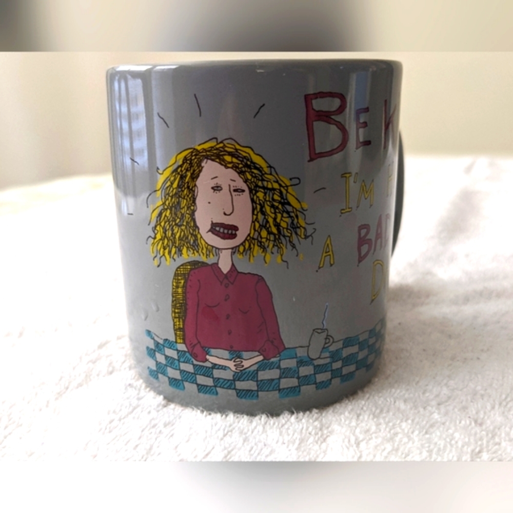 🍩☕️Vintage Stoneware Mug by Carlton Cards “Be kind, I'm having a bad hair…